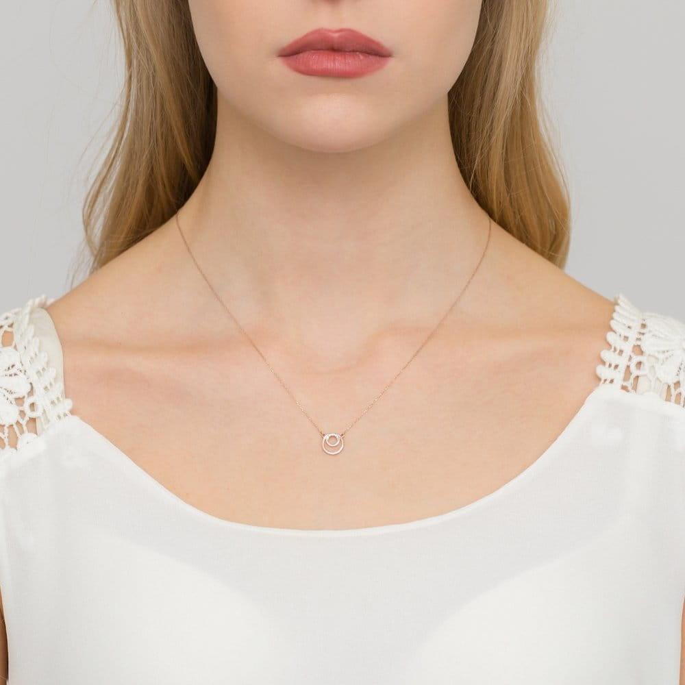 Naszyjnik z różowego złota z diamentami, próba 585 Best Diamonds B0066-NA-AUR-DIW-02-00 - hover