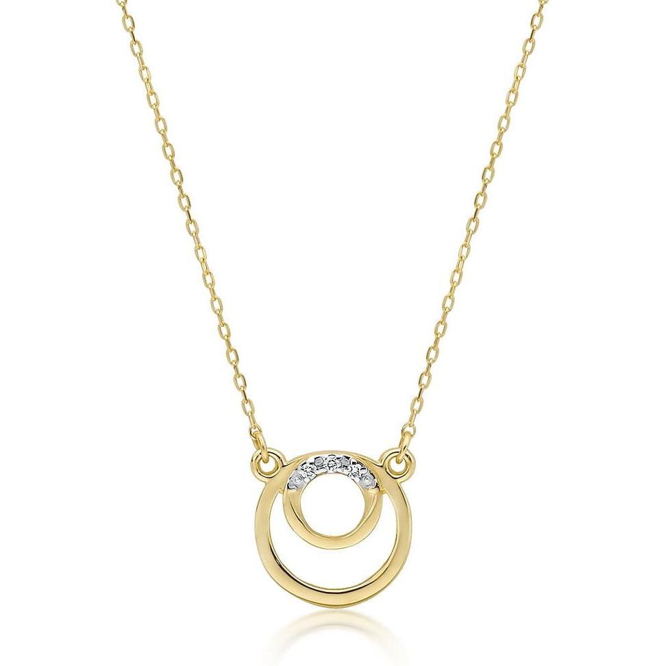 Naszyjnik złoty celebrytka kółeczka z brylantami Best Diamonds B0066-NA-AUZ-DIW-02-00 