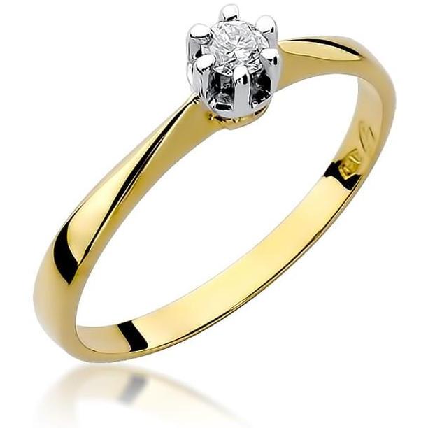 Pierścionek z żółtego złota próby 585 z diamentem 0,10 ct Best Diamonds B0072-PI-AUZ-DIW-02-OK 