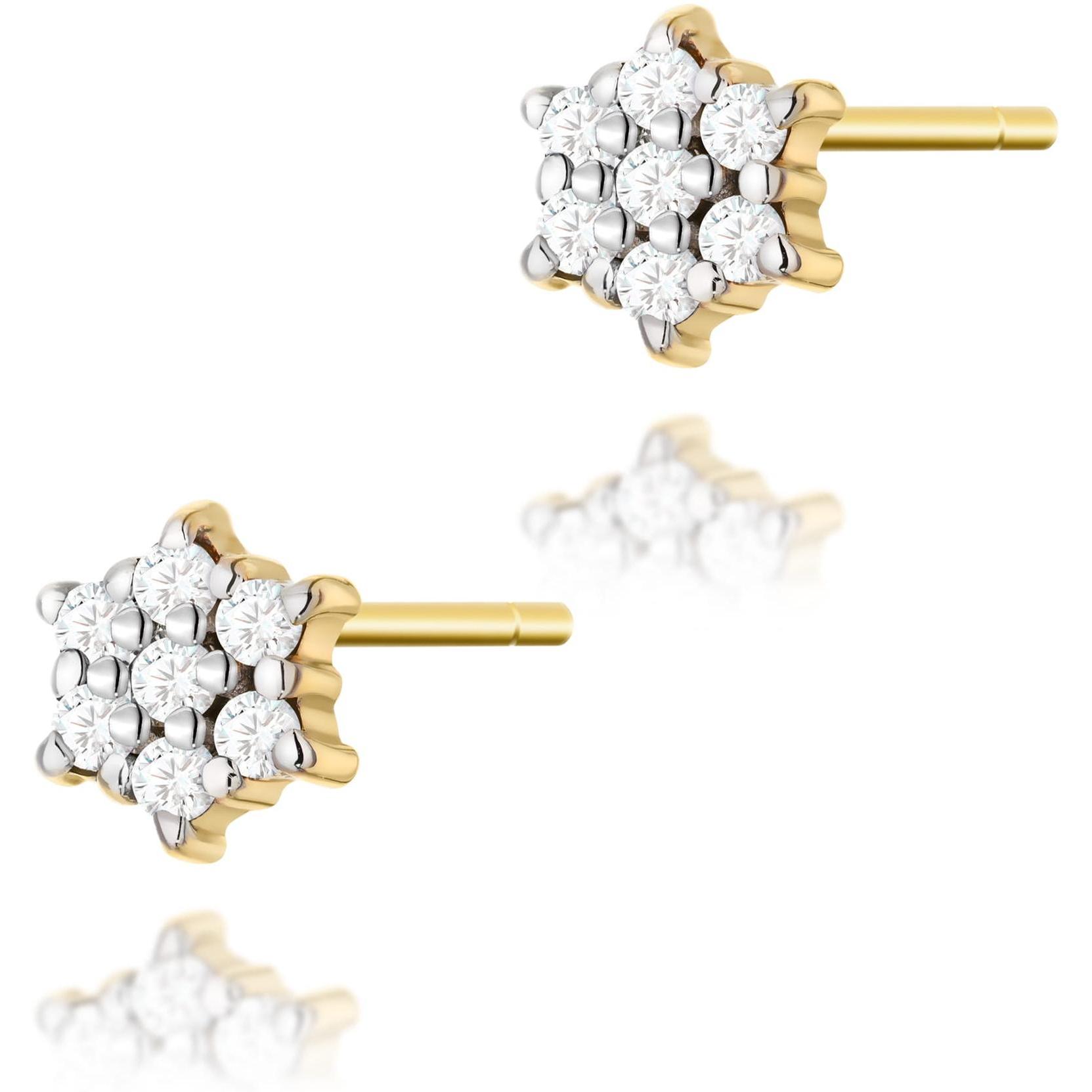 Złote kolczyki z brylantami 0,12 ct Best Diamonds B0078-KO-AUZ-DIW-02-00 