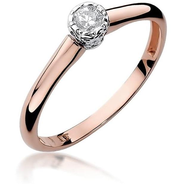 Pierścionek z różowego złota próby 585 z diamentem 0,13 ct Best Diamonds B0084-PI-AUR-DIW-02-OK 
