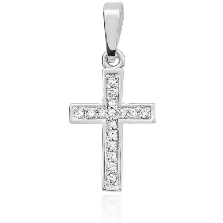 Złoty krzyżyk z białego złota wysadzany brylantami 0,08 ct Best Diamonds B0084-ZA-AUB-DIW-02-00 
