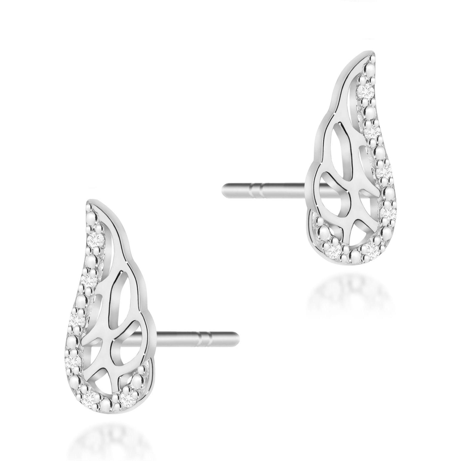 Kolczyki z białego złota próby 585 z diamentami Best Diamonds B0086-KO-AUB-DIW-02-00 