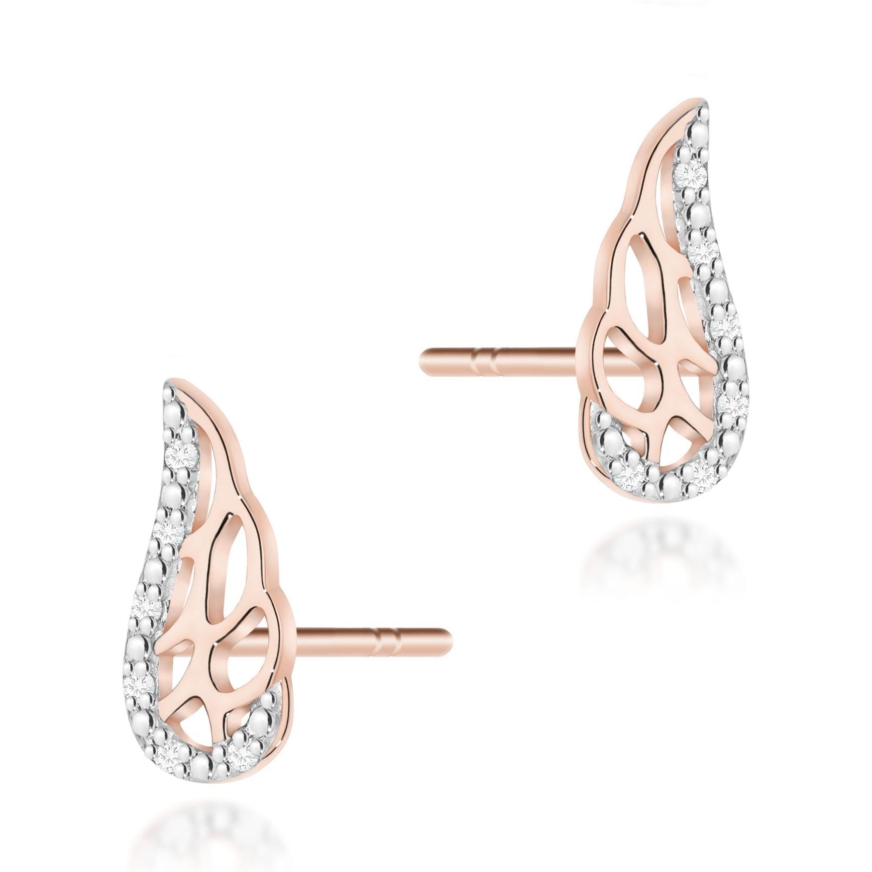 Kolczyki z różowego złota próby 585 z diamentami Best Diamonds B0086-KO-AUR-DIW-02-00 