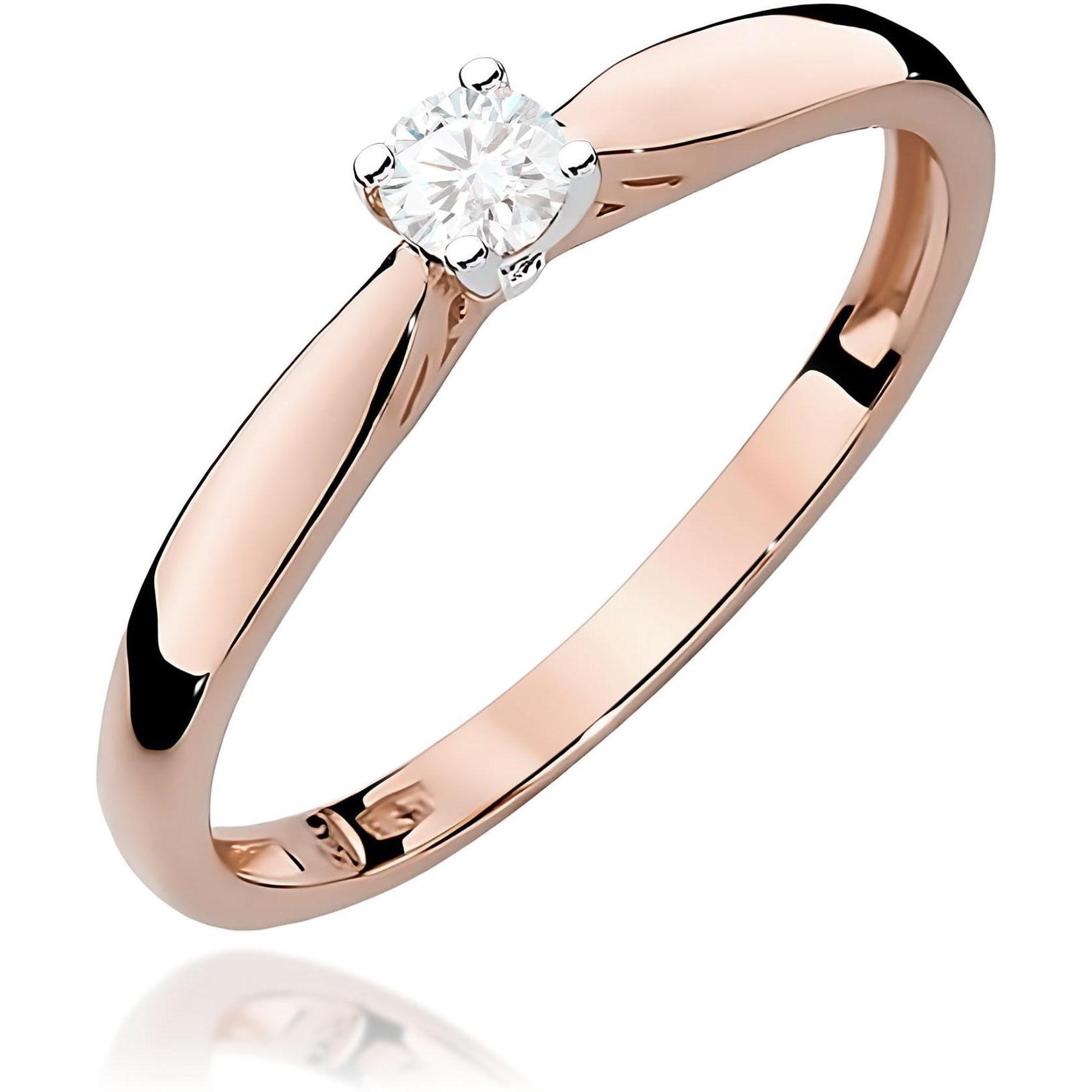 Pierścionek z różowego złota próby 585 z diamentem 0,10 ct Best Diamonds B0090-PI-AUR-DIW-02-OK 