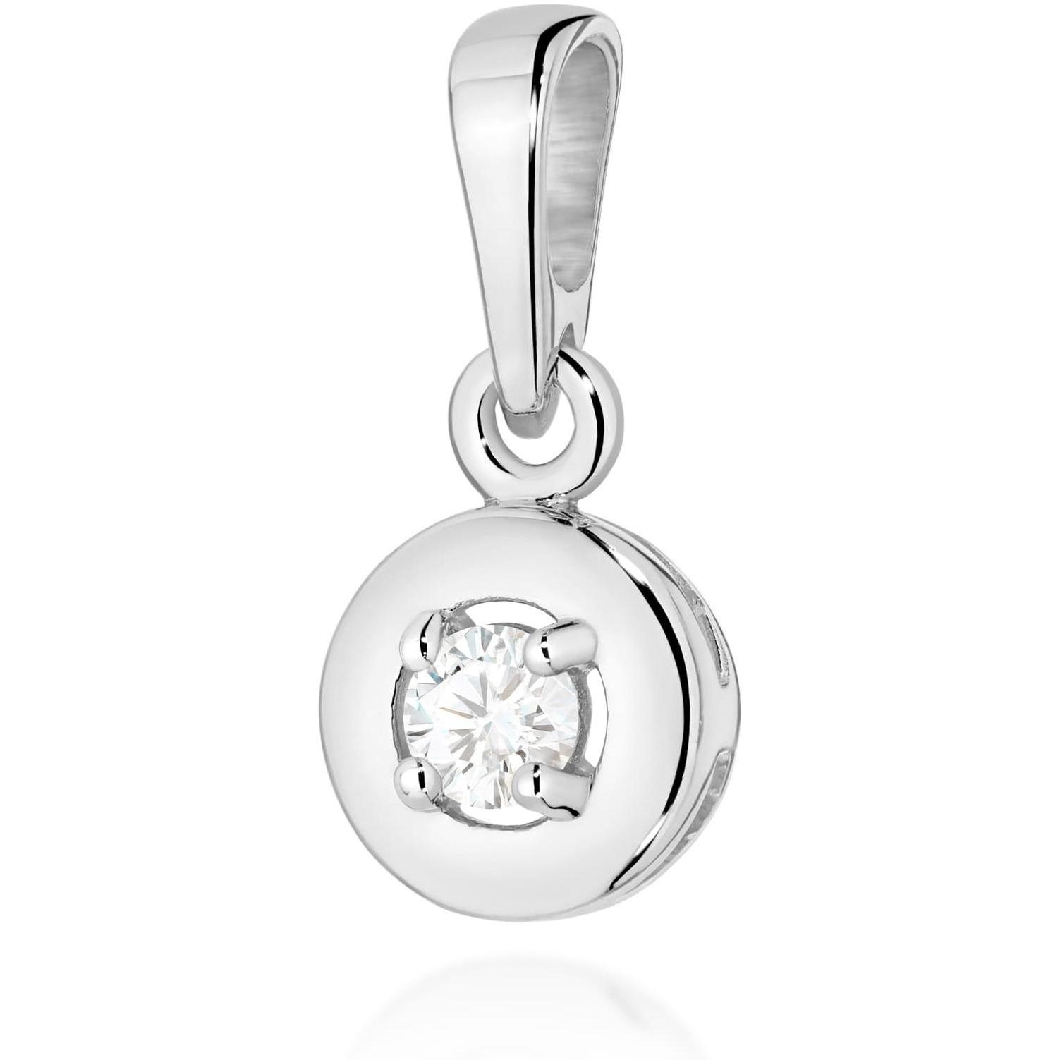 Zawieszka z białego złota próby 585 z diamentem 0,10 ct Best Diamonds B0090-ZA-AUB-DIW-02-OK 