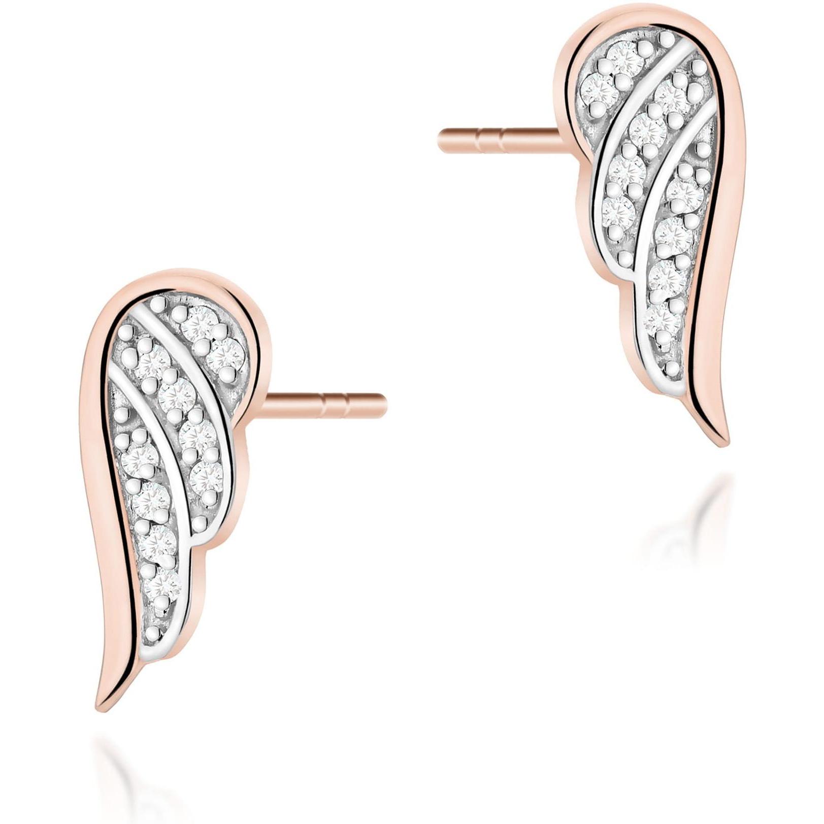 Kolczyki z różowego złota z diamentami, próba 585 Best Diamonds B0092-KO-AUR-DIW-02-00 