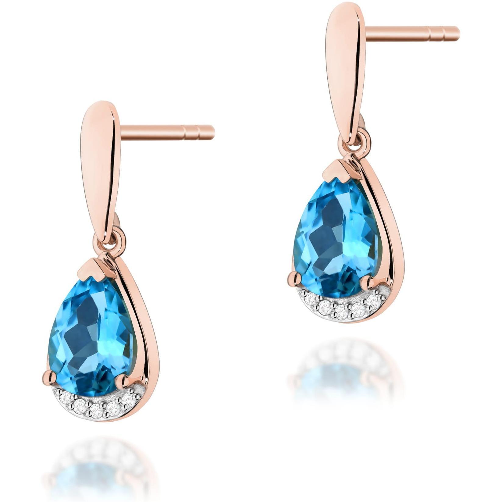 Kolczyki z różowego złota próby 585 z topazami Swiss Best Diamonds B0102-KO-AUR-TOB-02-LE 