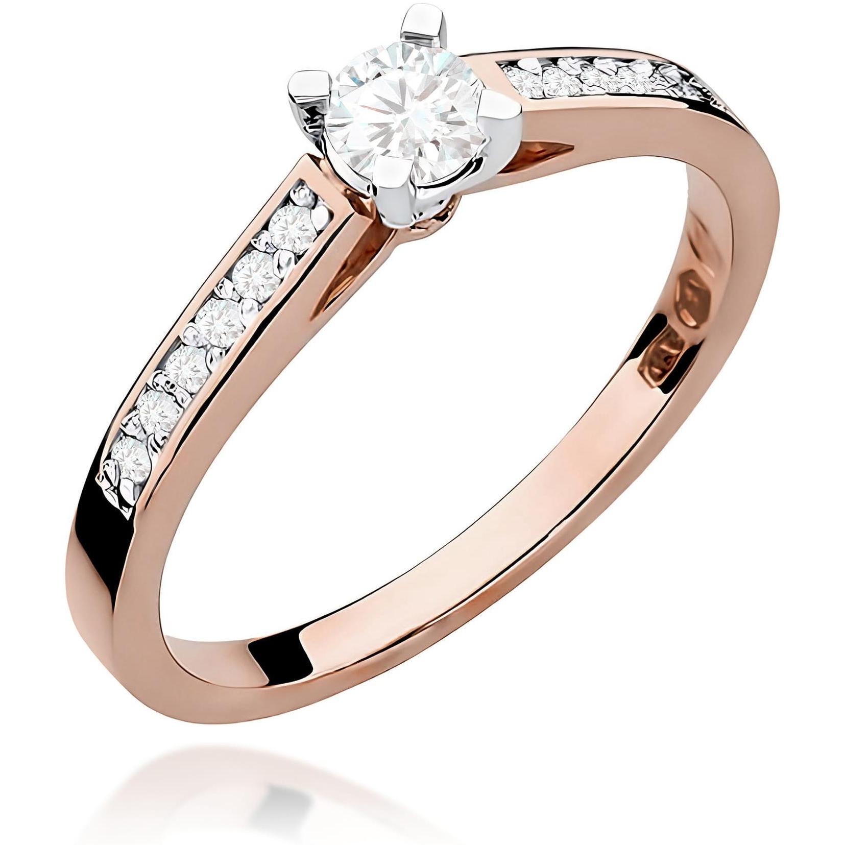 Pierścionek z różowego złota z diamentem 0,30 ct, próba 585 Best Diamonds B0104-PI-AUR-DIW-02-OK 