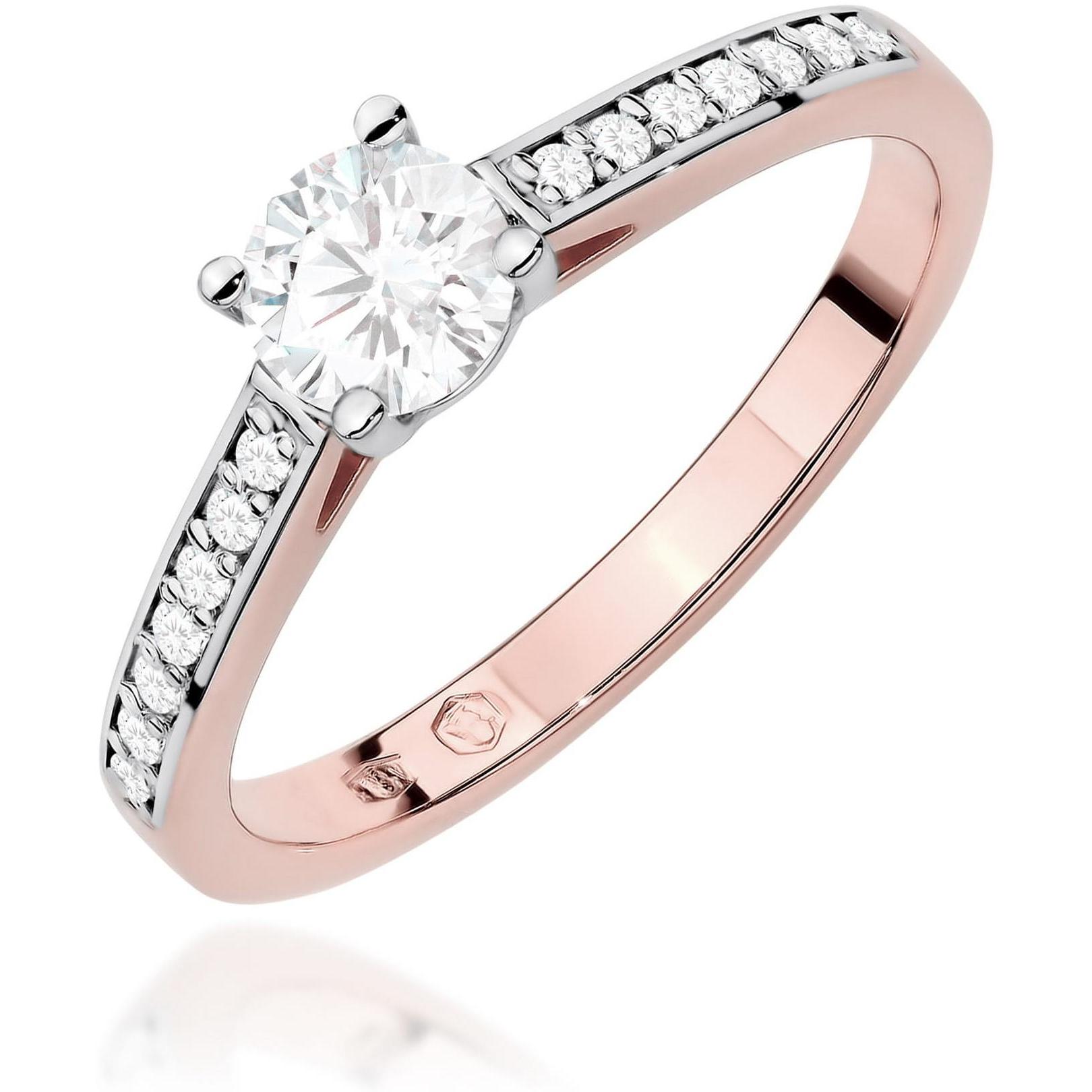 Pierścionek z różowego złota z diamentem laboratoryjnym 0,50 ct, próba 585 Best Diamonds B0104-PI-AUR-LDW-04-OK 