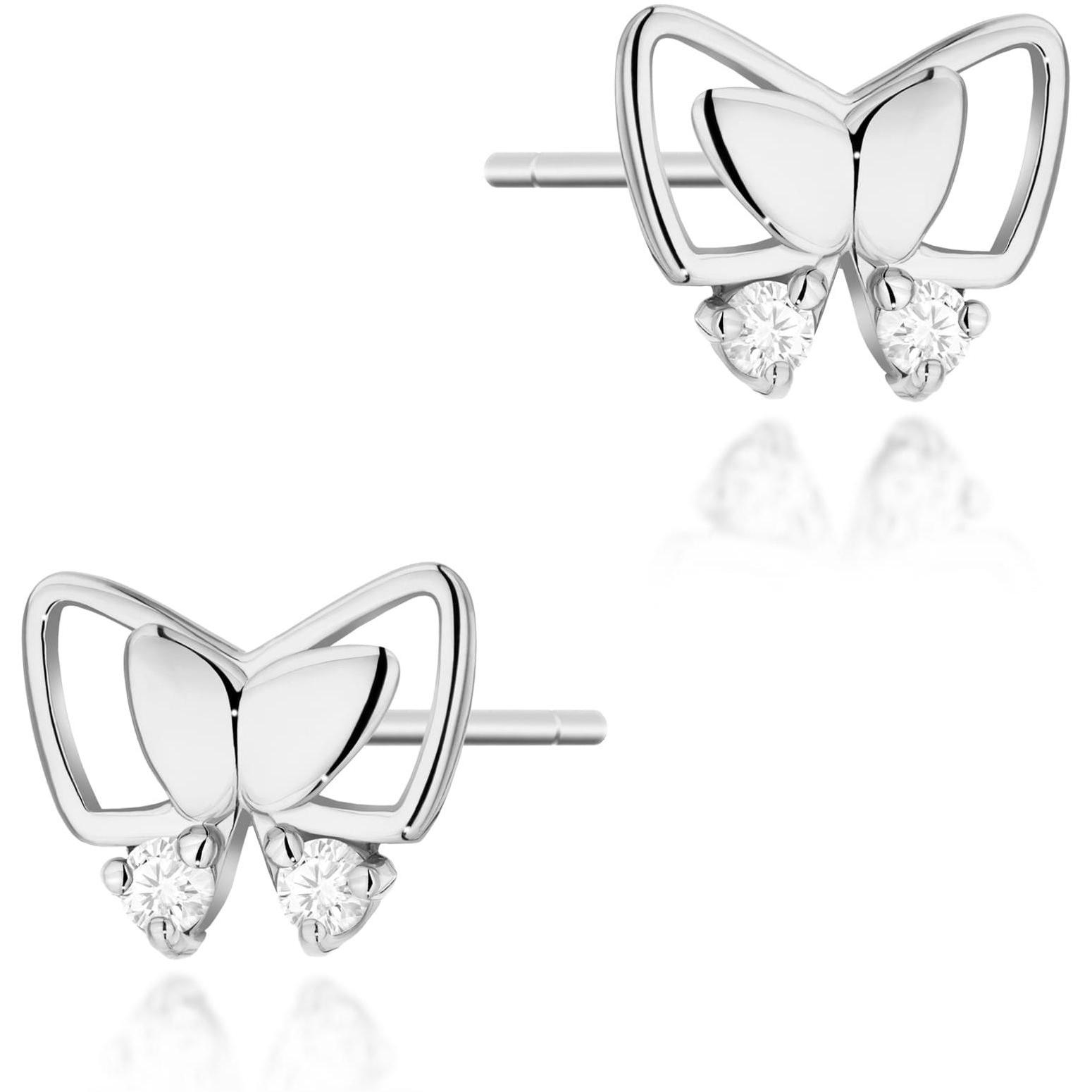 Kolczyki z białego złota z diamentami, próba 585 Best Diamonds B0118-KO-AUB-DIW-02-00 