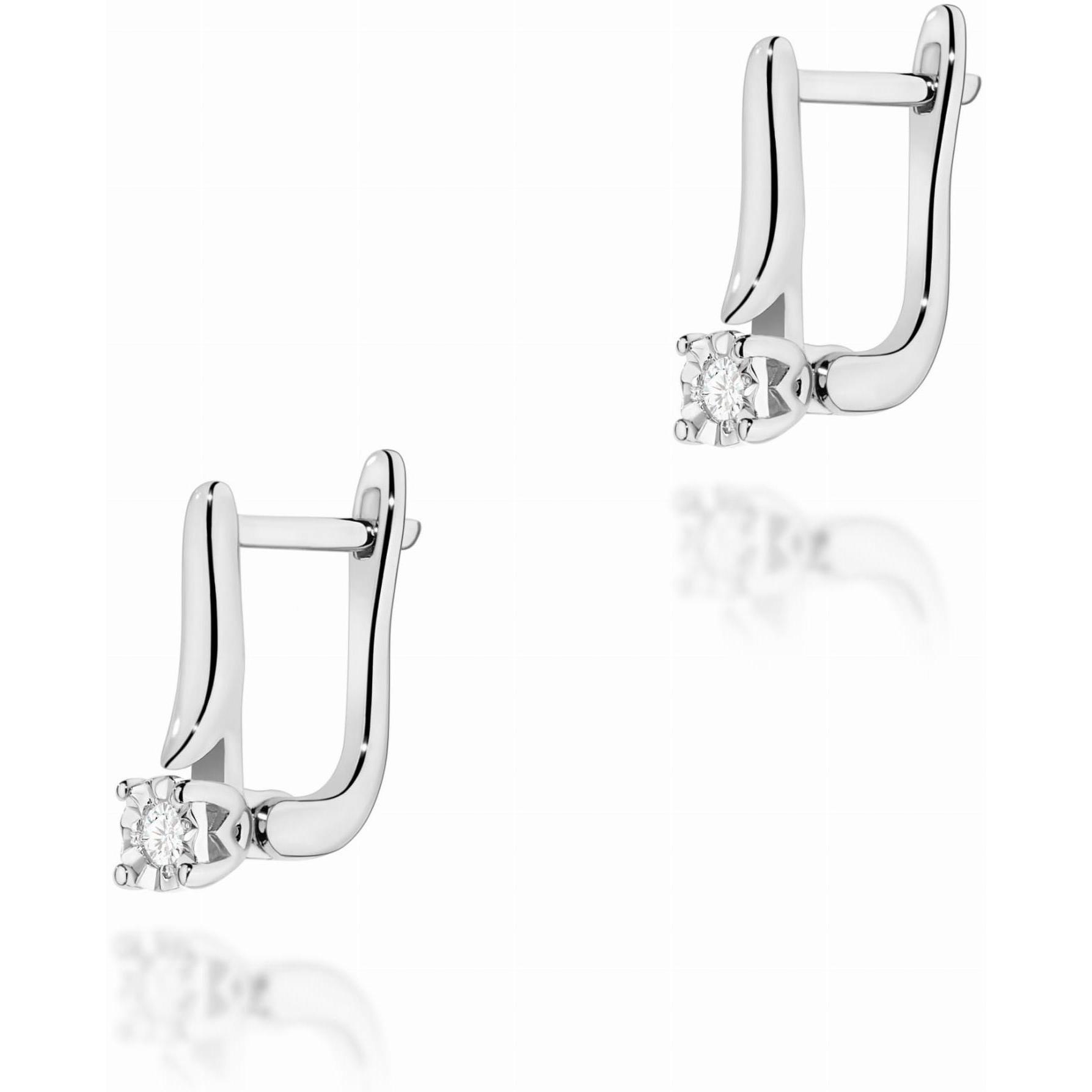 Kolczyki z białego złota z diamentami, próba 585 Best Diamonds B0130-KO-AUB-DIW-04-OK 