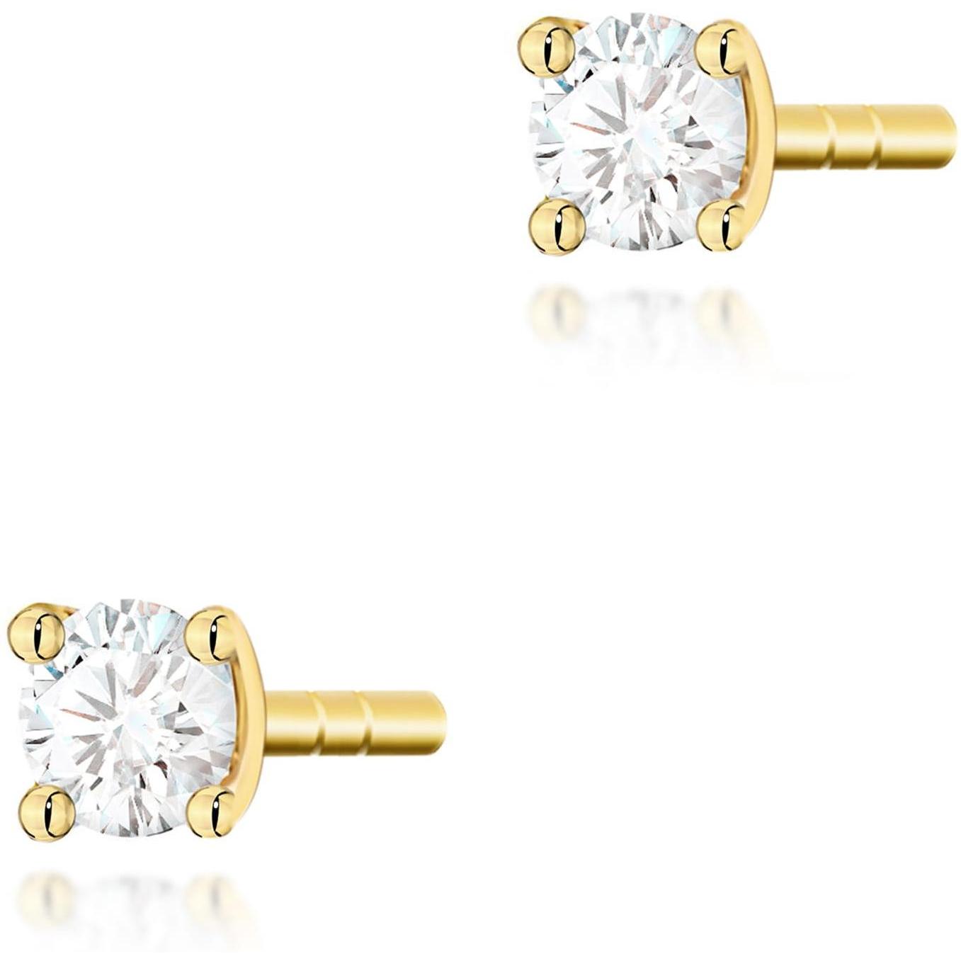 Złote klasyczne kolczyki z brylantami 0,08 ct basic Best Diamonds B0132-KO-AUZ-DIW-02-OK 