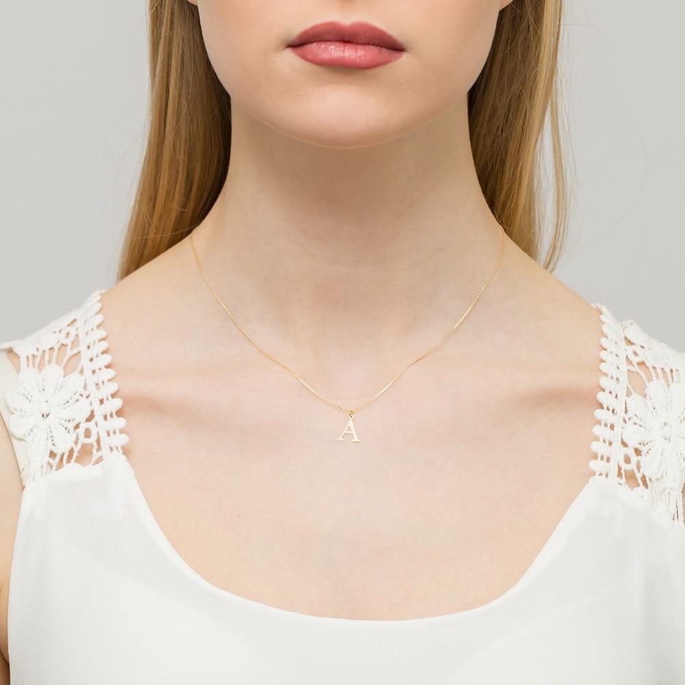 Złota zawieszka mała literka A z brylantem Best Diamonds B0138-ZA-AUZ-DIW-02-00 - hover