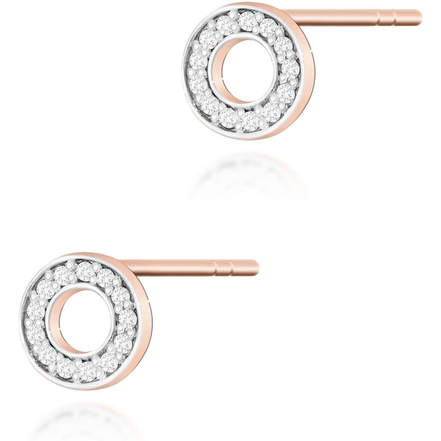 Kolczyki z różowego złota z diamentami, próba 585 Best Diamonds B0140-KO-AUR-DIW-02-00 