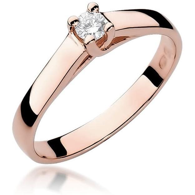 Pierścionek z różowego złota próby 585 z diamentem 0,10 ct Best Diamonds B0140-PI-AUR-DIW-02-OK 