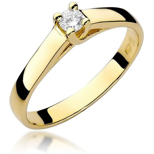 Pierścionek z żółtego złota z diamentem 0,10 ct, próba 585 Best Diamonds B0140-PI-AUZ-DIW-02-OK 