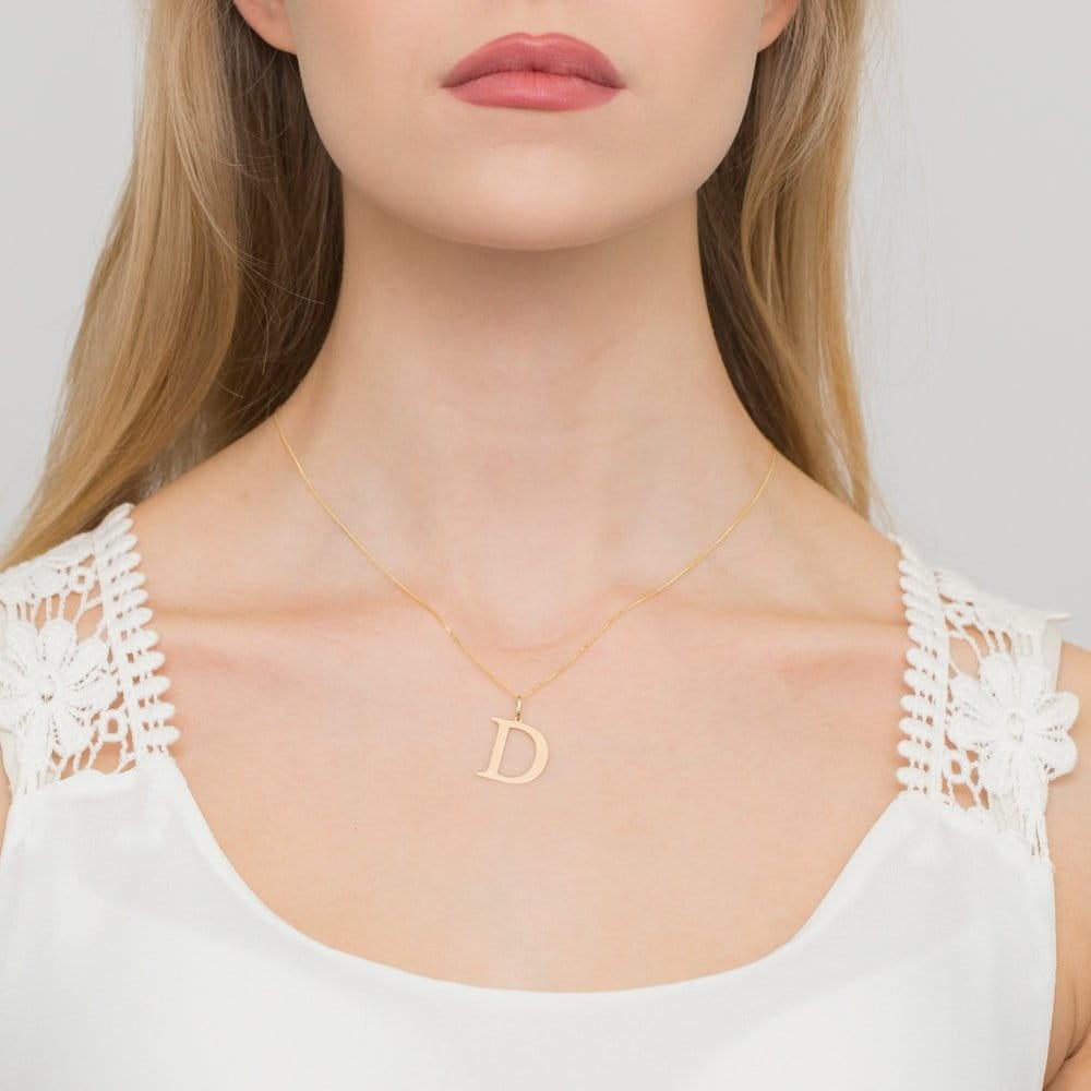 Złota zawieszka literka D z brylantem Best Diamonds B0140-ZA-AUZ-DIW-08-00 - hover