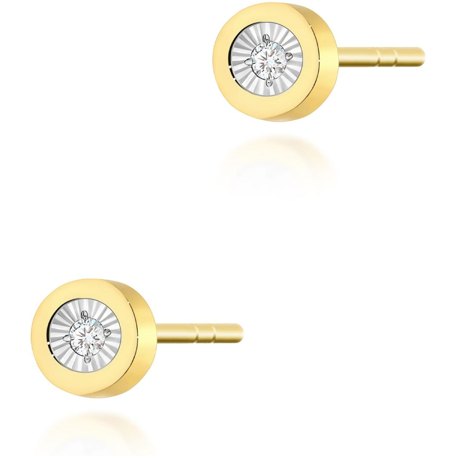 Kolczyki celebrytki z brylantem tulejka Best Diamonds B0142-KO-AUZ-DIW-02-00 