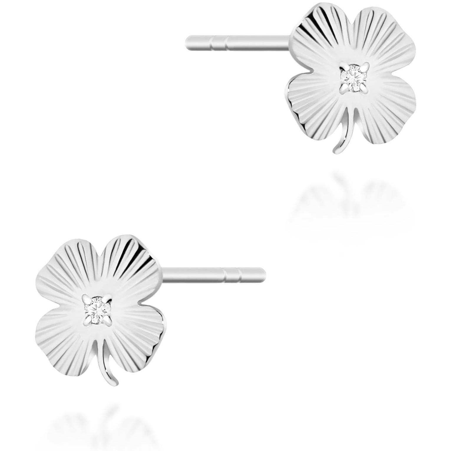 Kolczyki z białego złota z diamentami, próba 585 Best Diamonds B0146-KO-AUB-DIW-02-00 
