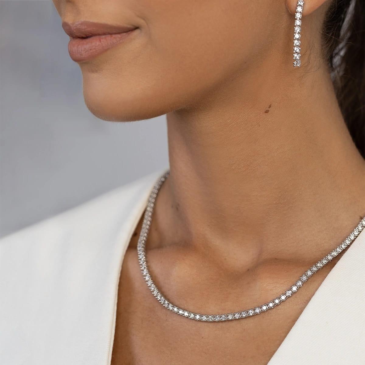 Naszyjnik kolia z białego złota z diamentami laboratoryjnymi Best Diamonds B0148-NA-AUB-LDW-02-00 - hover