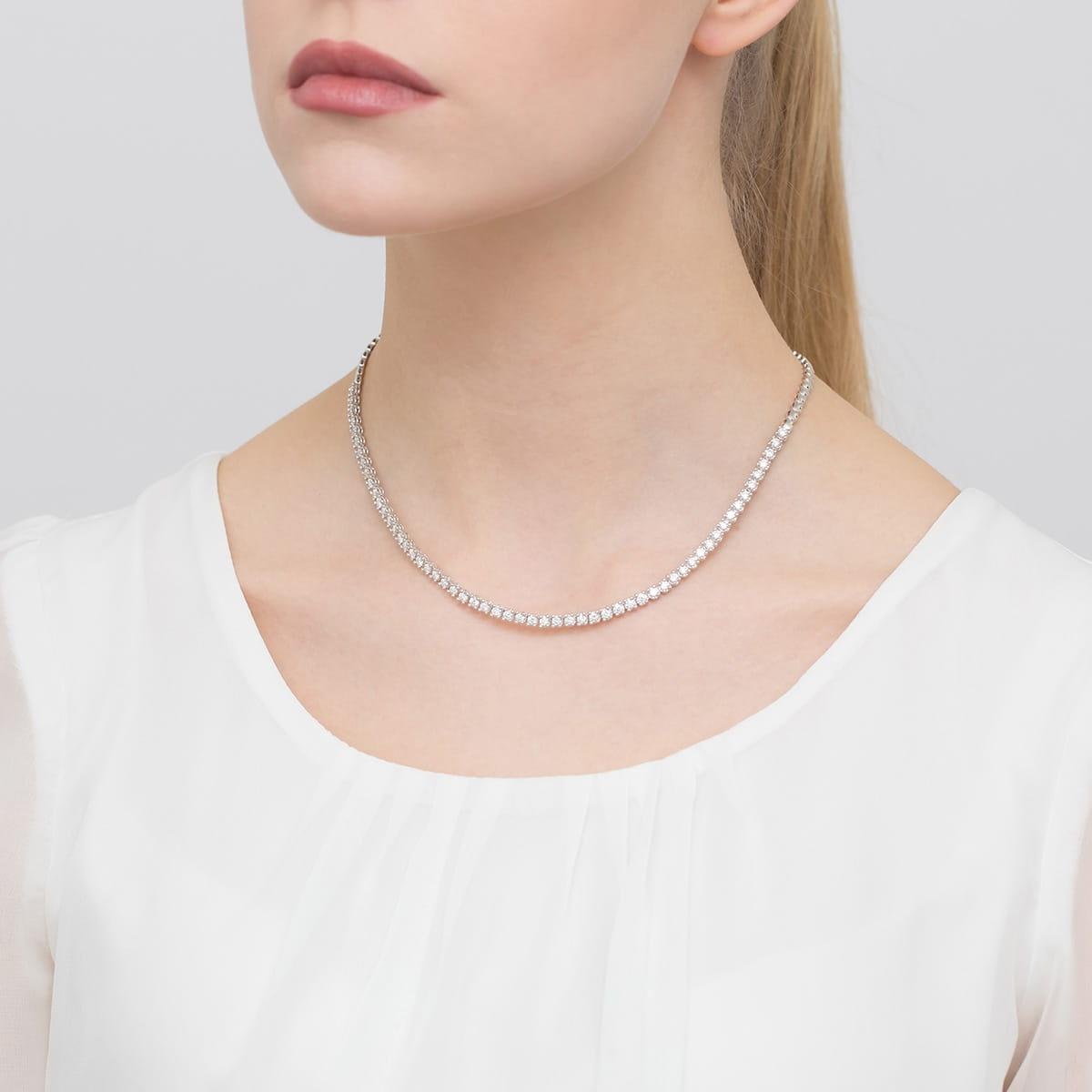 Naszyjnik z brylantami 4,56 ct łańcuszek z białego złota Best Diamonds B0150-NA-AUB-DIW-02-00 - hover