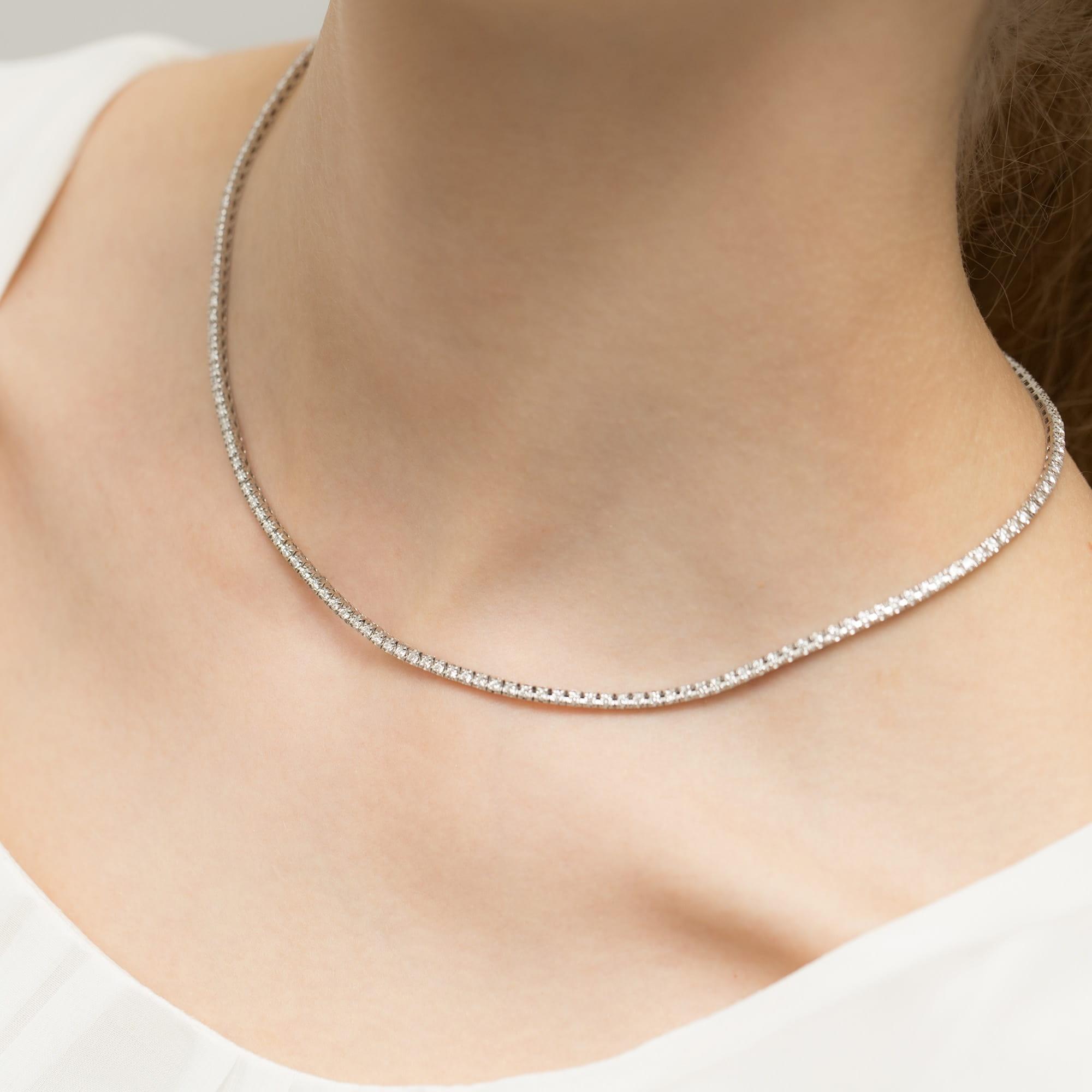 Naszyjnik z białego złota z brylantami łańcuszek Best Diamonds B0152-NA-AUB-DIW-02-00 - hover