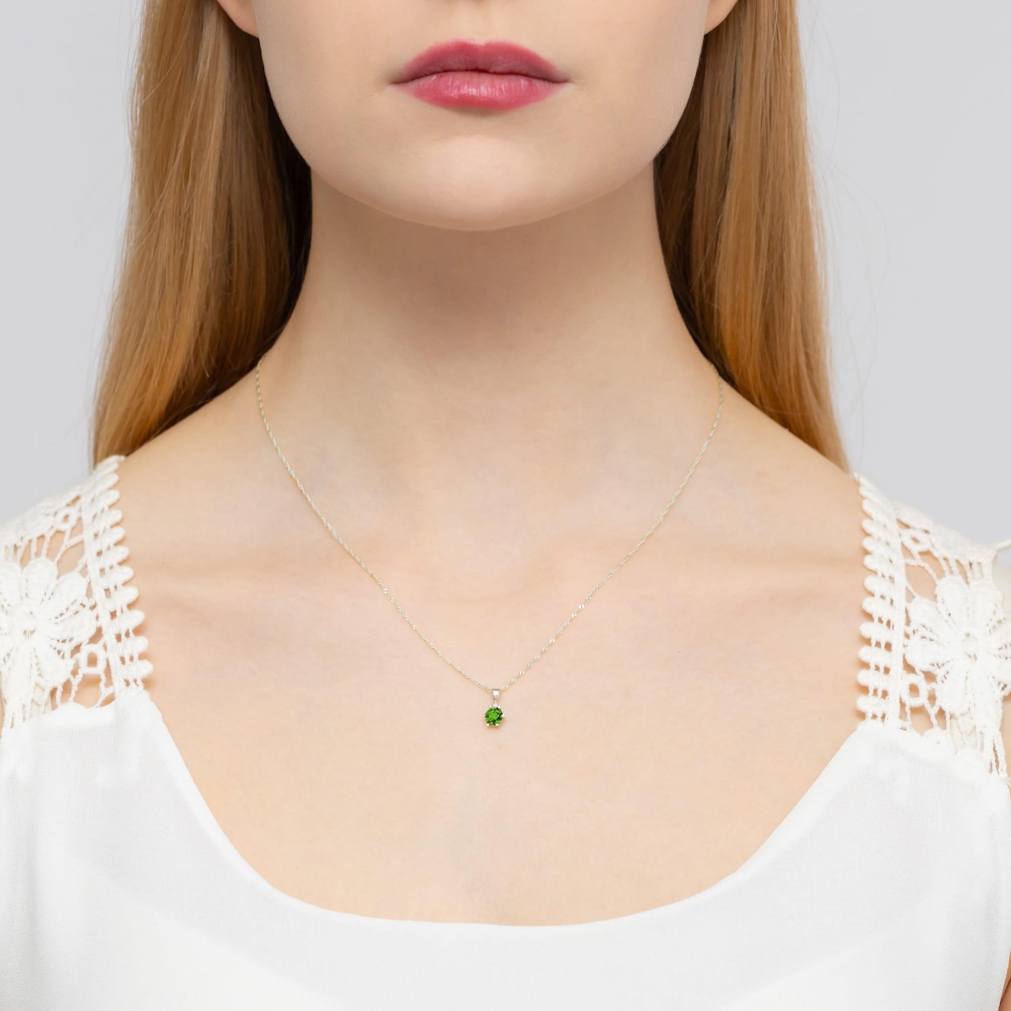 Zawieszka z białego złota z oliwinem, próba 585 Best Diamonds B0152-ZA-AUB-PEG-02-OK - hover