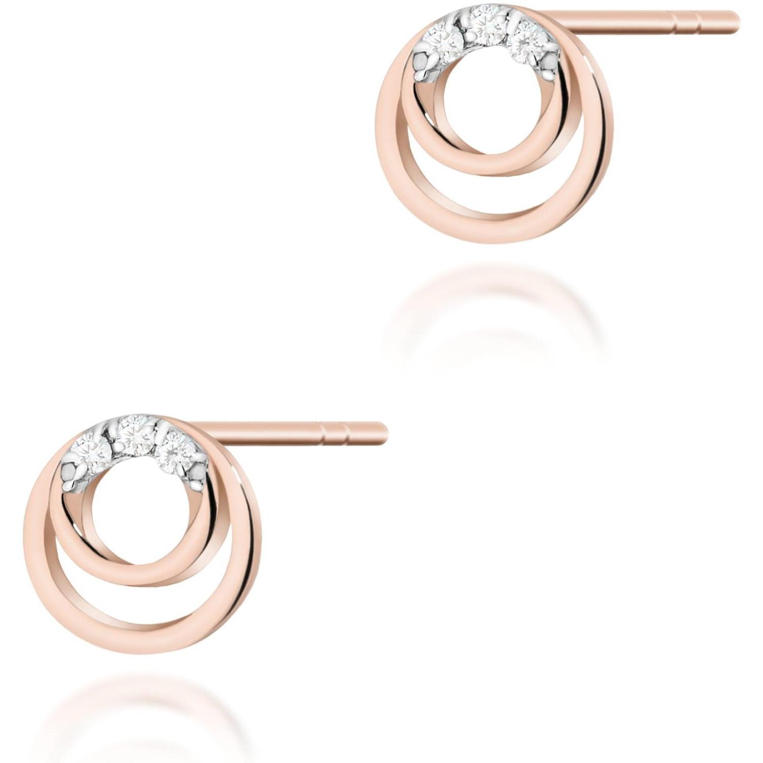 Kolczyki z różowego złota próby 585 z diamentami Best Diamonds B0156-KO-AUR-DIW-02-00 