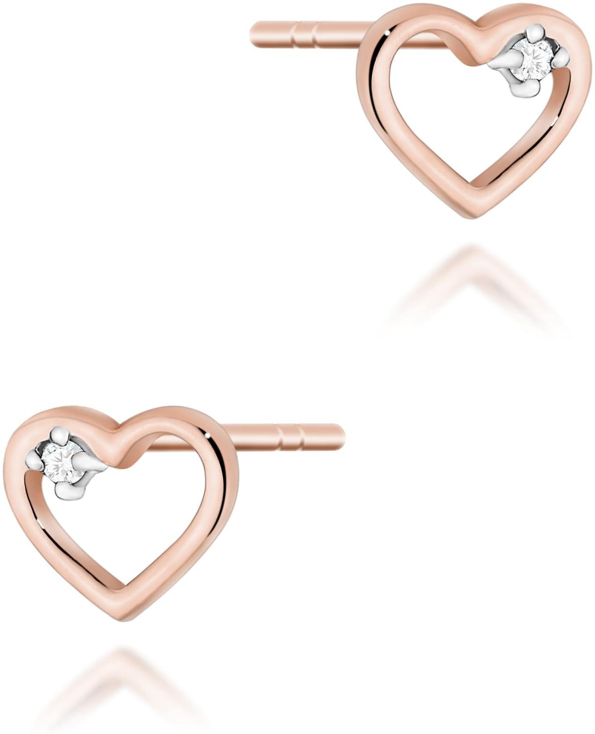 Kolczyki z różowego złota z diamentami, próba 585 Best Diamonds B0158-KO-AUR-DIW-02-00 