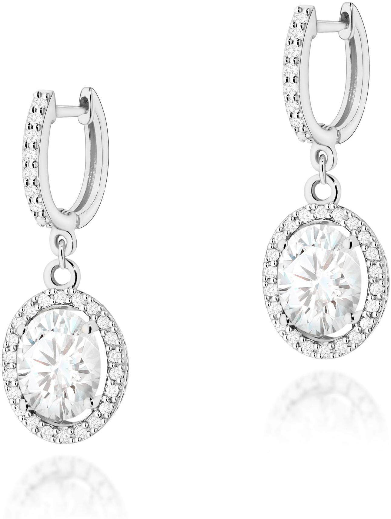Okazałe wiszące kolczyki z białego złota z diamentem laboratoryjnym i brylantami Best Diamonds B0160-KO-AUB-LDW-02-OW 