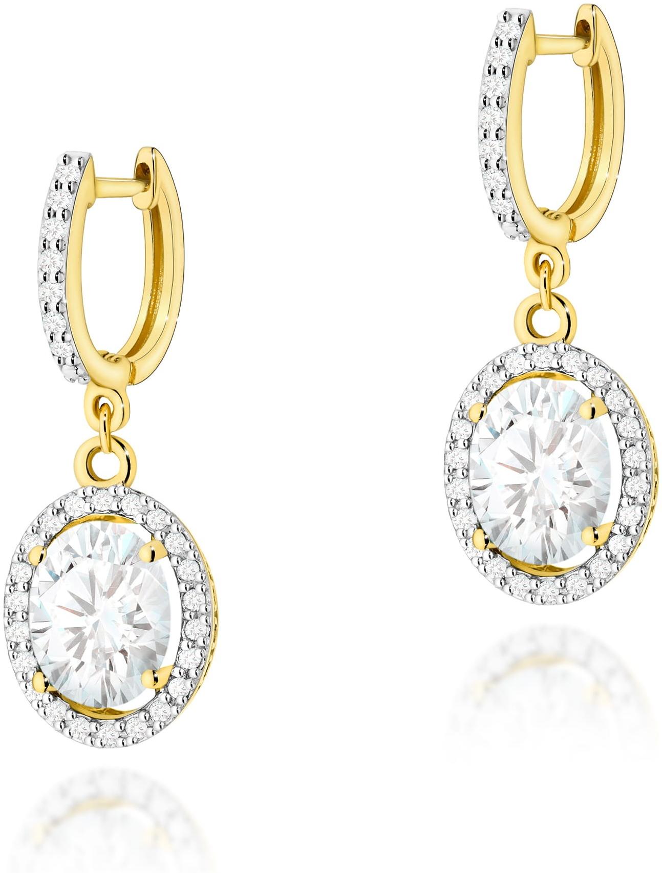 Okazałe wiszące złote kolczyki i i diamentami laboratoryjnymi Best Diamonds B0160-KO-AUZ-LDW-02-OW 