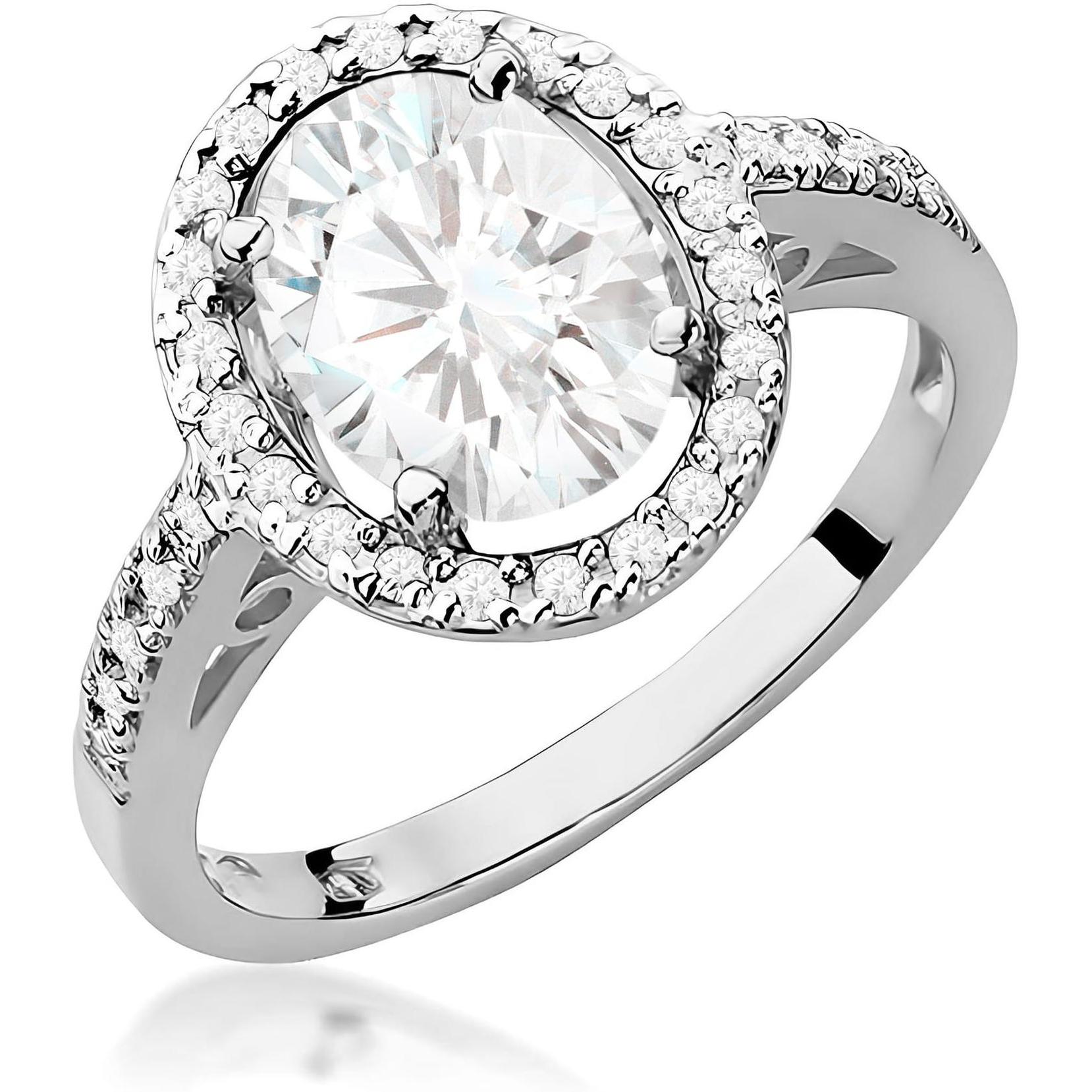 Okazały pierścionek zaręczynowy halo z białego złota z owalnym diamentem laboratoryjnym Best Diamonds B0160-PI-AUB-LDW-02-OW 