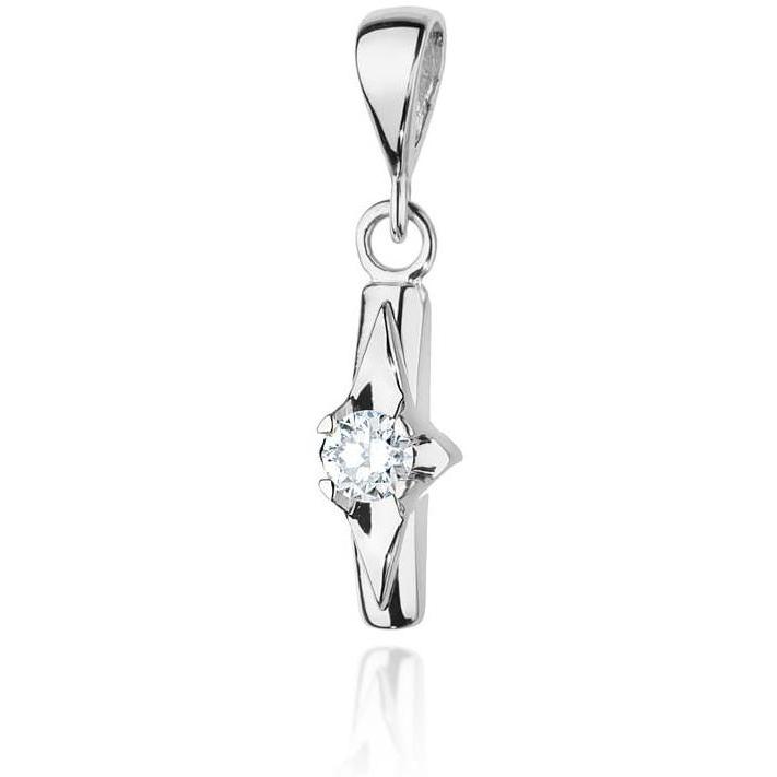 Zawieszka z białego złota z diamentem 0,08 ct, próba 585 Best Diamonds B0176-ZA-AUB-DIW-02-OK 