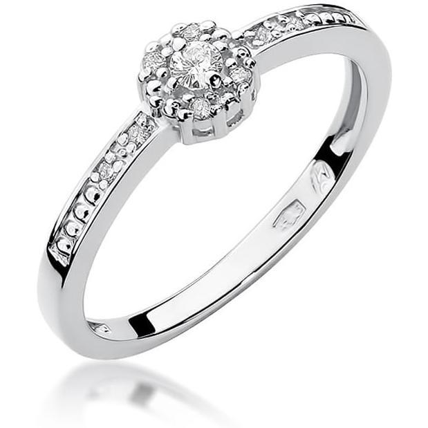 Pierścionek zaręczynowy halo z białego złota z brylantami 0,09 ct Best Diamonds B0182-PI-AUB-DIW-02-OK 