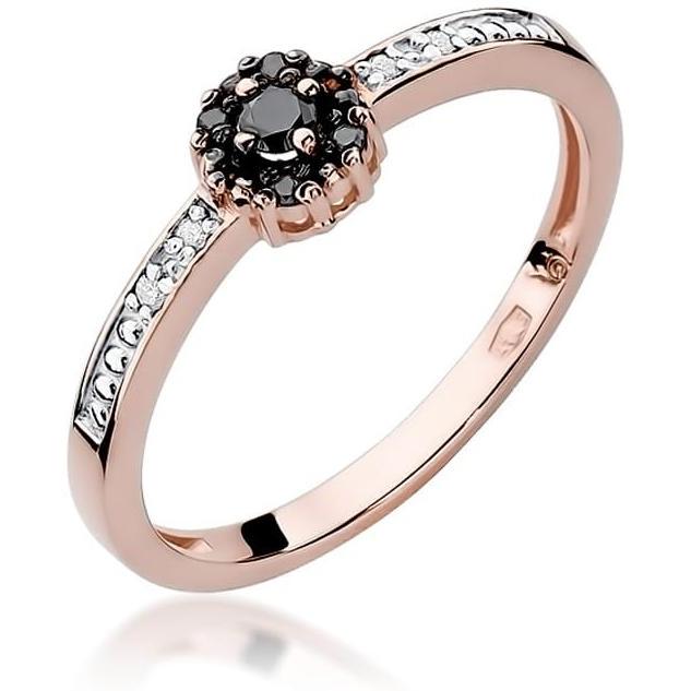 Pierścionek halo z różowego złota próby 585 z czarnym diamentem Best Diamonds B0182-PI-AUR-DIB-02-OK 