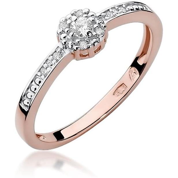 Pierścionek halo z różowego złota z diamentem, próba 585 Best Diamonds B0182-PI-AUR-DIW-02-OK 
