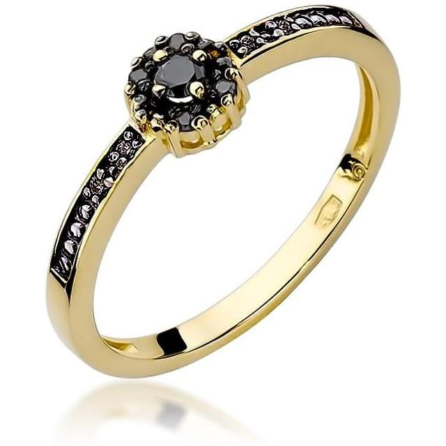 Złoty pierścionek halo z czarnymi brylantami 0,09 ct Best Diamonds B0182-PI-AUZ-DIB-04-OK 