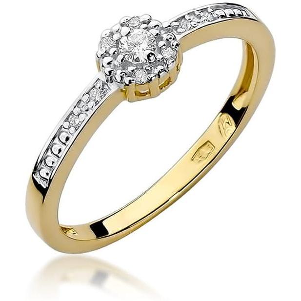 Złoty pierścionek zaręczynowy halo z brylantami 0,09 ct Best Diamonds B0182-PI-AUZ-DIW-02-OK 