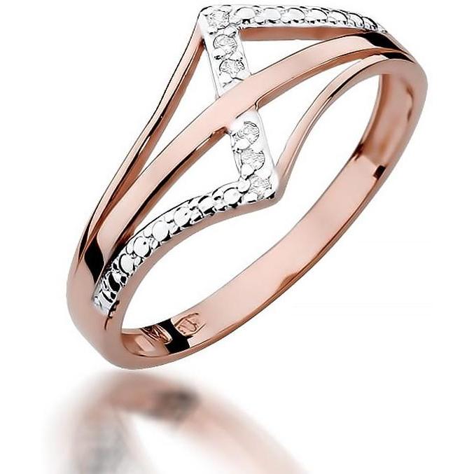 Pierścionek z różowego złota z diamentami, próba 585 Best Diamonds B0228-PI-AUR-DIW-02-00 