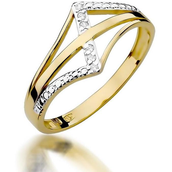 Złoty pierścionek 585 z brylantami 0,03 ct Best Diamonds B0228-PI-AUZ-DIW-02-00 