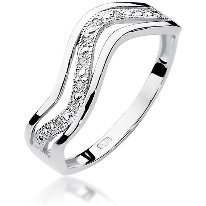 Falowany Pierścionek z białego złota z brylantami 0,06 ct Best Diamonds B0232-PI-AUB-DIW-02-00 