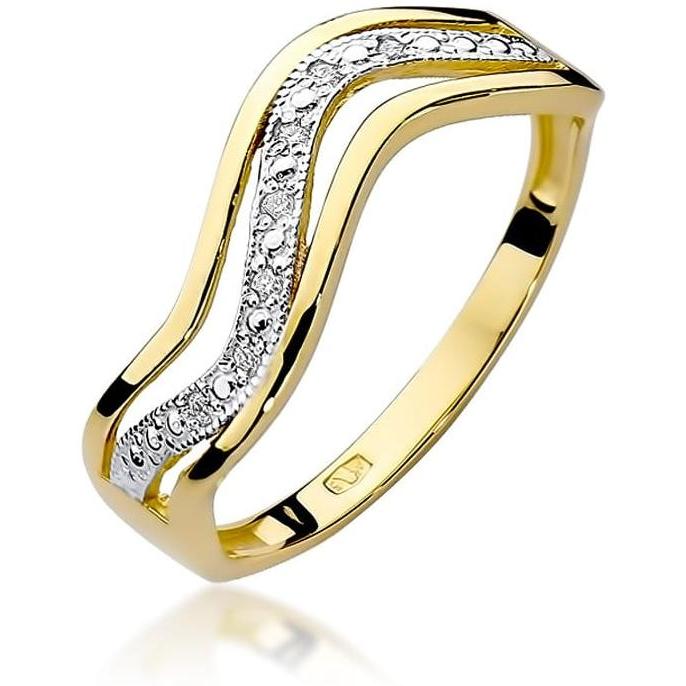 Falowany złoty pierścionek z brylantami 0,06 ct Best Diamonds B0232-PI-AUZ-DIW-02-00 