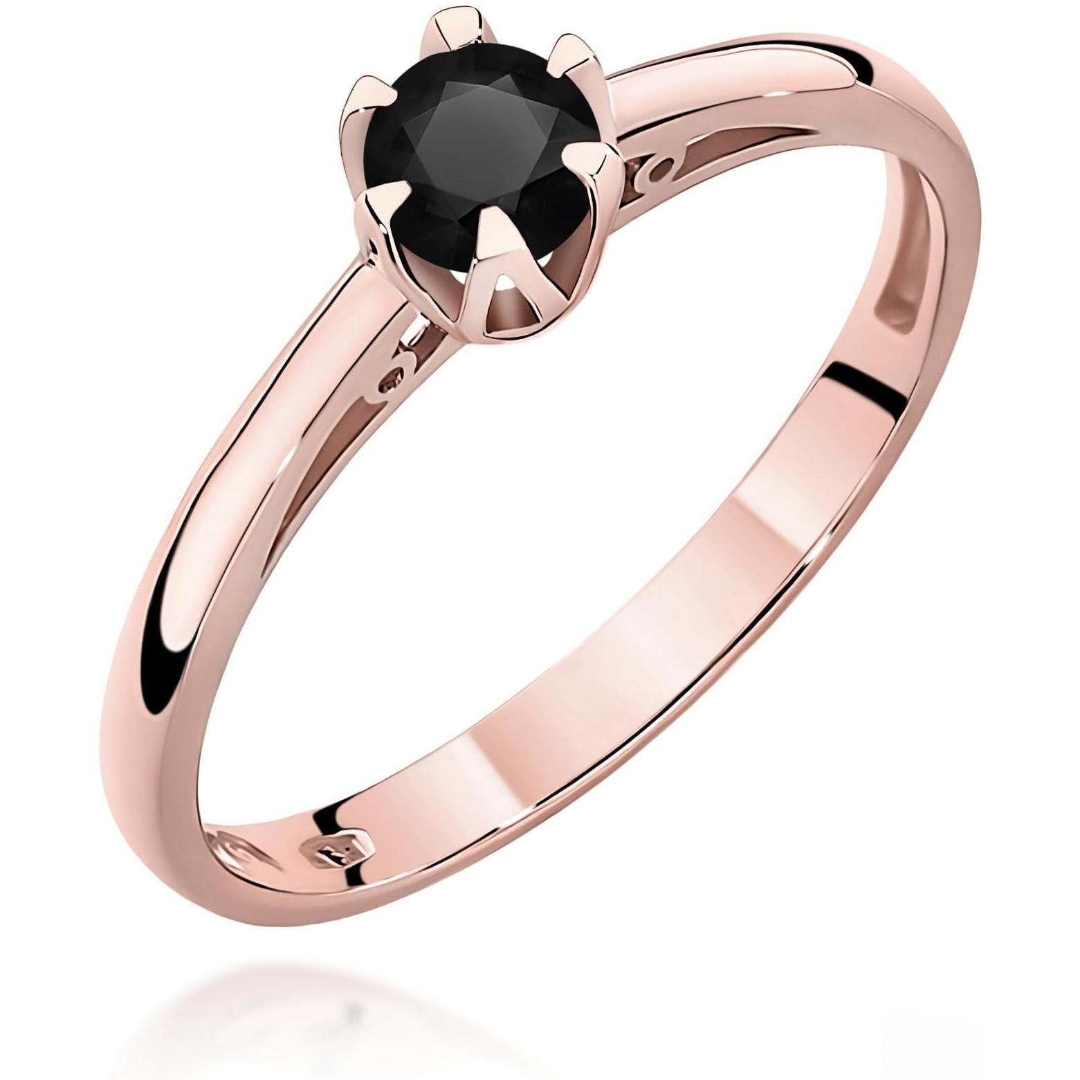 Pierścionek z różowego złota próby 585 z czarnym diamentem 0,20 ct Best Diamonds B0266-PI-AUR-DIB-02-OK 