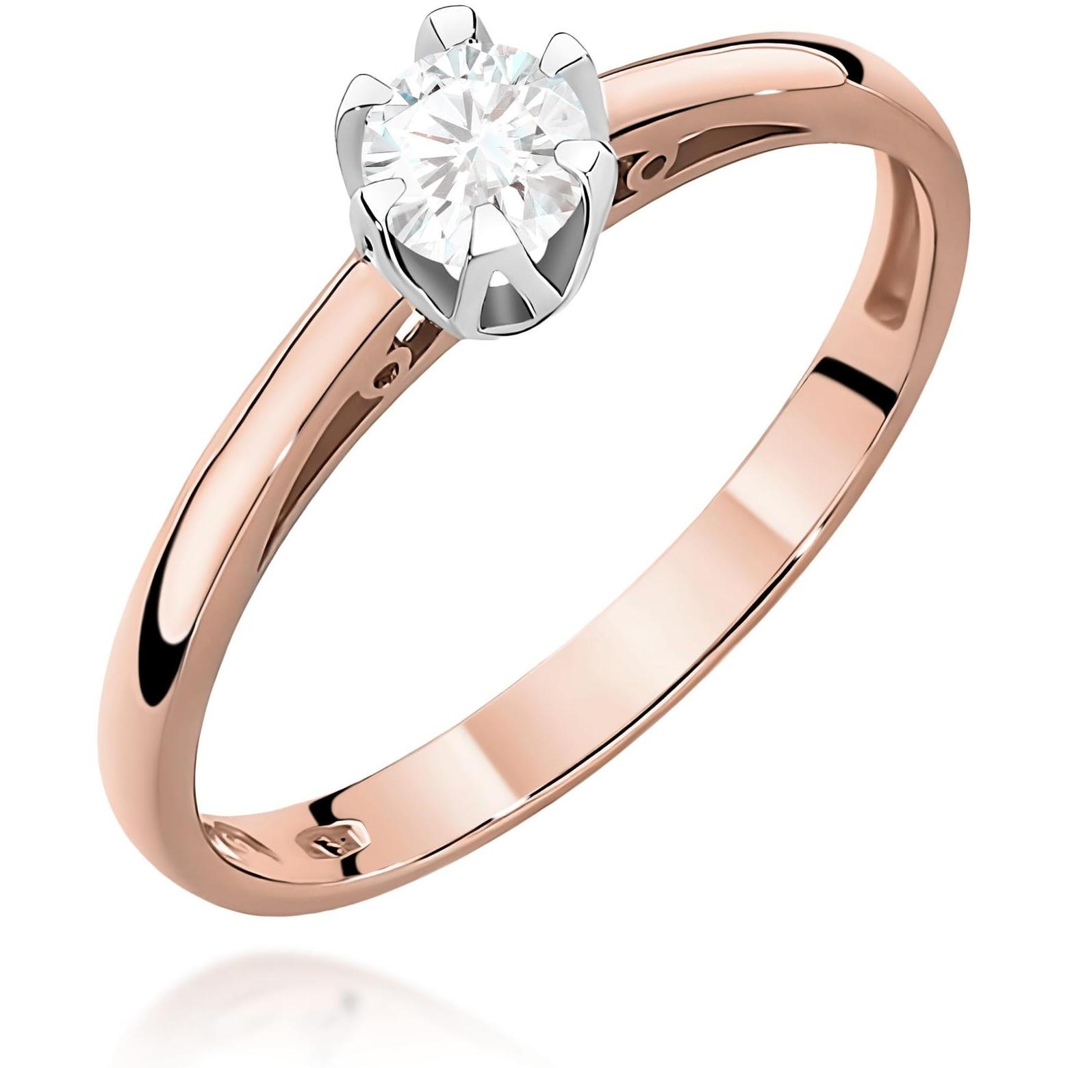 Pierścionek z różowego złota z diamentem 0,15 ct, próba 585 Best Diamonds B0266-PI-AUR-DIW-02-OK 
