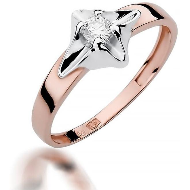 Pierścionek z różowego złota próby 585 z diamentem 0,12 ct Best Diamonds B0310-PI-AUR-DIW-02-OK 