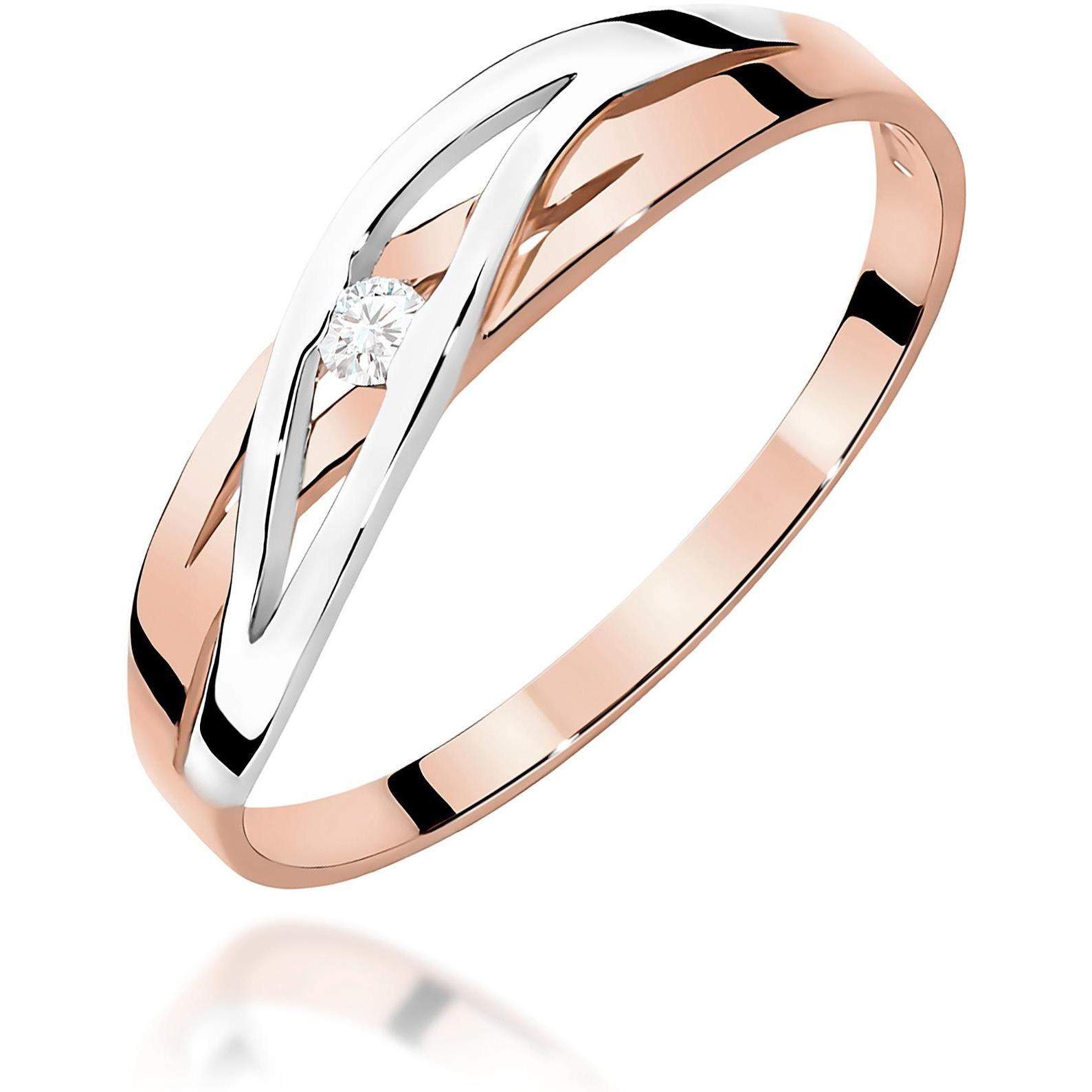 Pierścionek z różowego złota próby 585 z diamentem 0,05 ct Best Diamonds B0312-PI-AUR-DIW-04-OK 