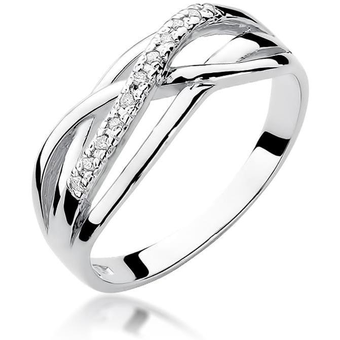 Pleciony Pierścionek z białego złota z brylantami 0,10 ct Best Diamonds B0314-PI-AUB-DIW-02-00 