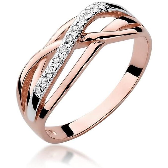 Pierścionek z różowego złota z diamentami, próba 585 Best Diamonds B0314-PI-AUR-DIW-02-00 