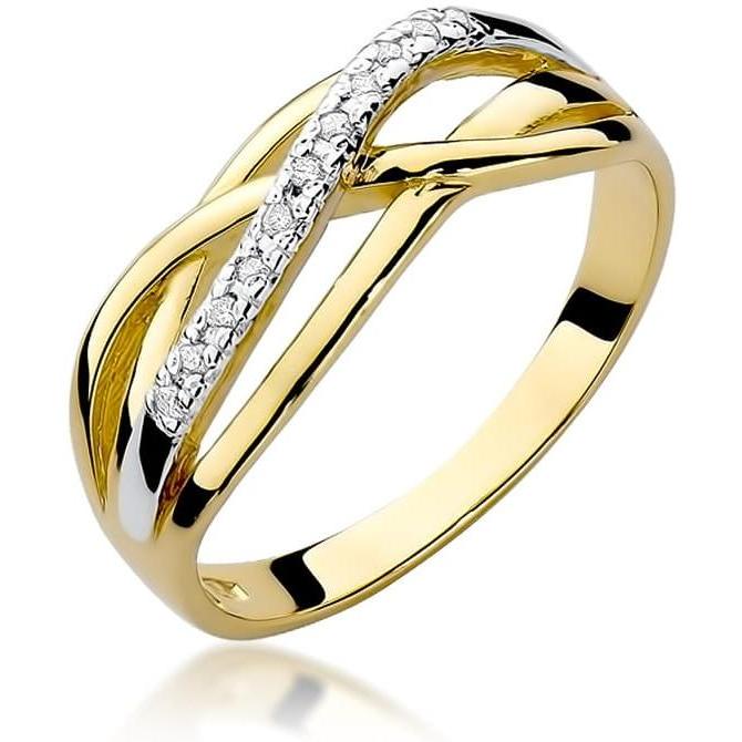 Pleciony złoty pierścionek z brylantami 0,10 ct Best Diamonds B0314-PI-AUZ-DIW-02-00 